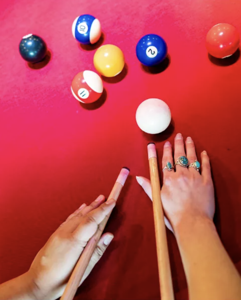 playing pool